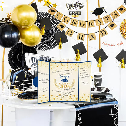 Graduation Decorations 2026 - Graduation Guest Book for Class of 2026, Signature Board Sign for High School & College Graduation Party Decor