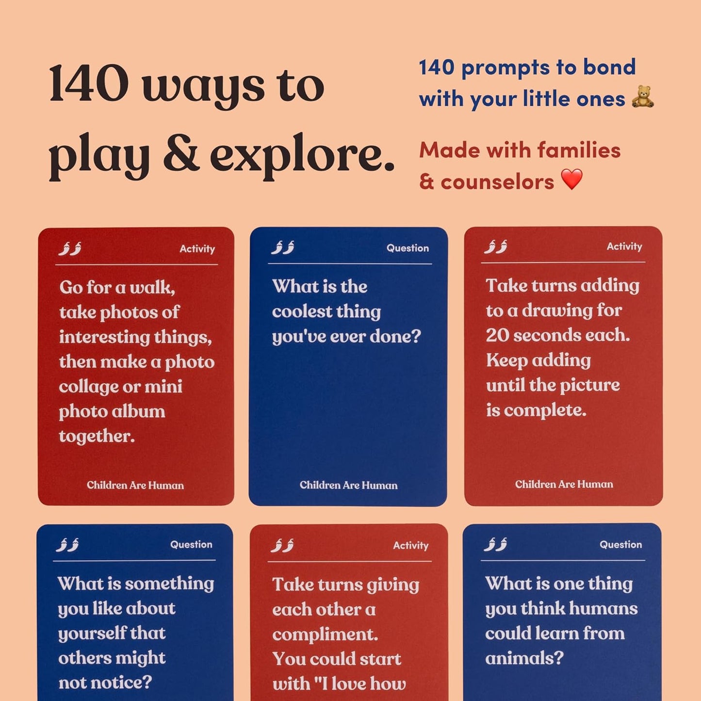 Partners are Human | 140 Conversation Cards to Help Deepen Romantic Relationships | Card Game for Bonding & Communication | Therapy for Adults