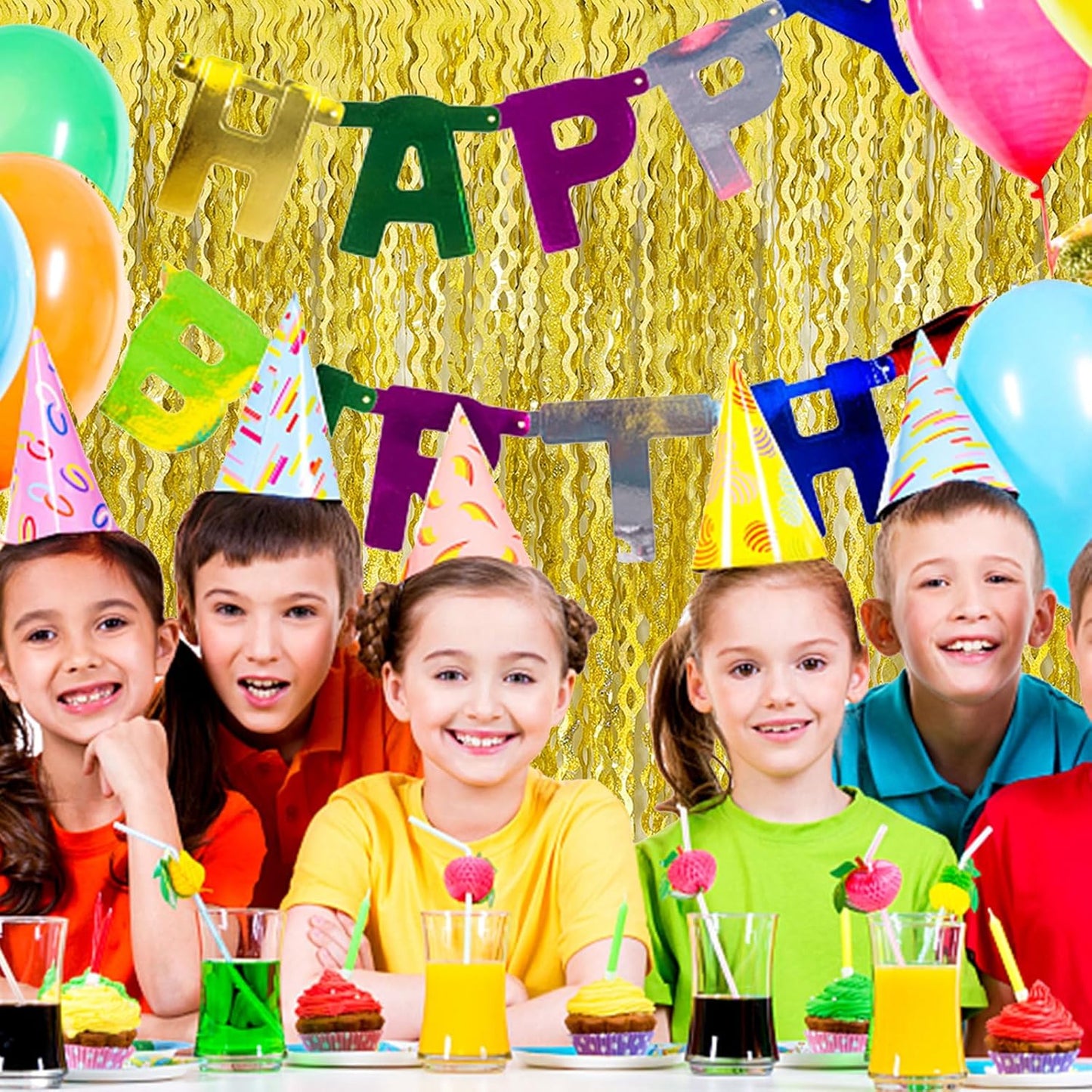 Tinsel Foil Fringe Curtains Wavy Backdrop for Parties Sparkle Metallic Wavy Foil Fringe Backdrop Curtain for Party Decorations Photo Booth Props for Birthday Graduation Wedding