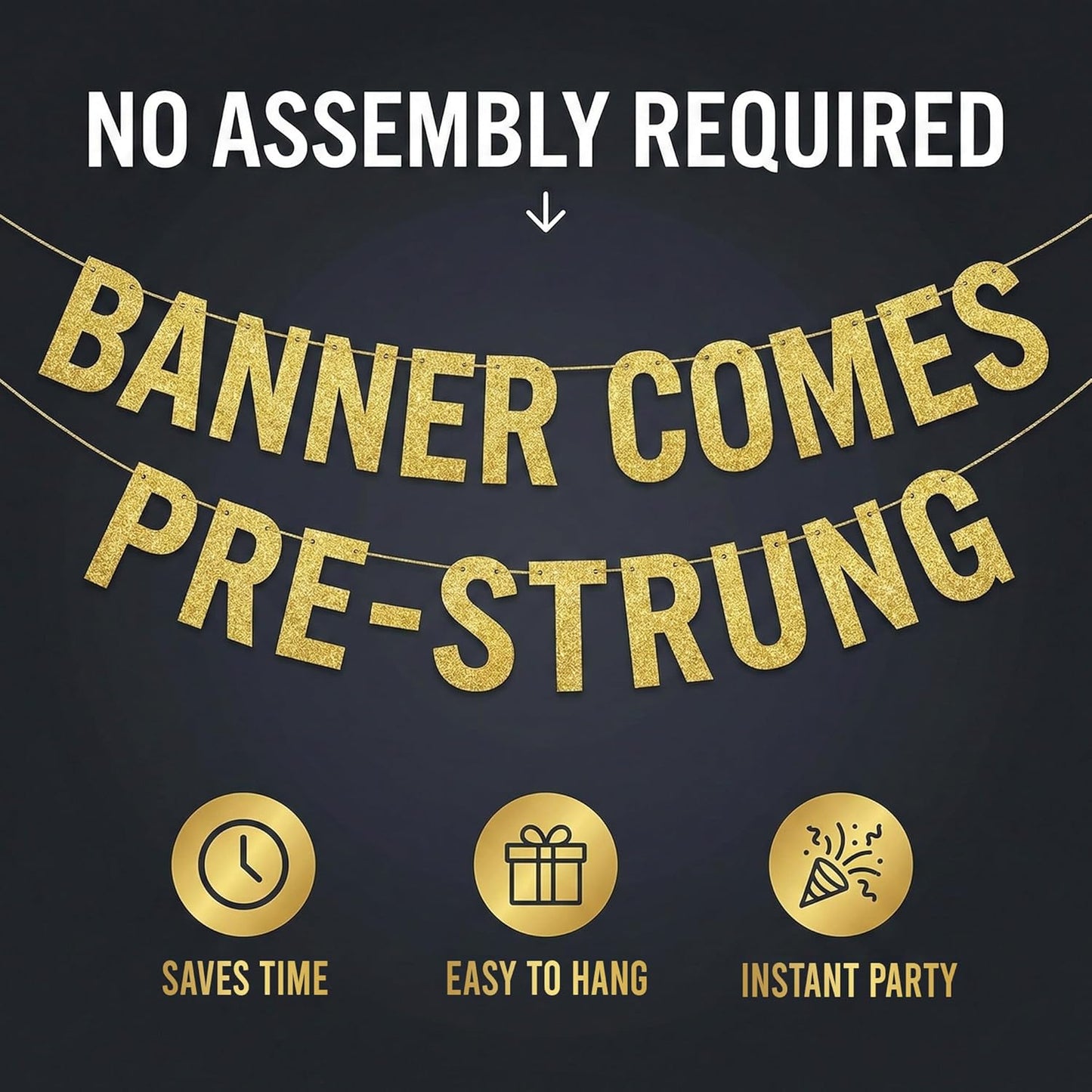 Pre-Strung Back By Popular Demand Gold Glitter Banner - Welcome Home Decorations, Divorce Party Supplies, Funny Homecoming Gifts