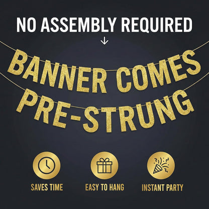 Pre-Strung Back By Popular Demand Gold Glitter Banner - Welcome Home Decorations, Divorce Party Supplies, Funny Homecoming Gifts