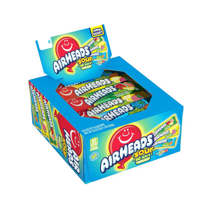 Airheads Full-Size Candy Bars, Taffy Candy Bulk Variety Pack, Individually Wrapped, Six Assorted Fruit Flavors Artificially Flavored, 60 Count Box