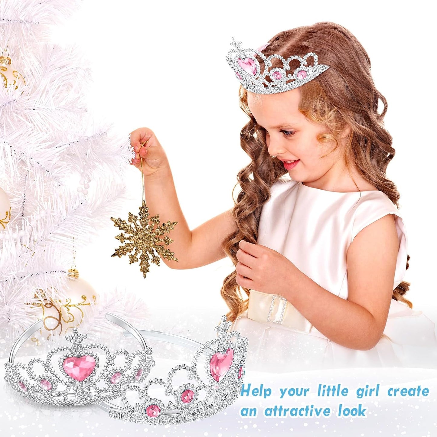 48 Pcs Tiara Crown Set Princess Dress up Costume Party Favor Girls Plastic Crown Birthday Supplies Cosplay Accessory
