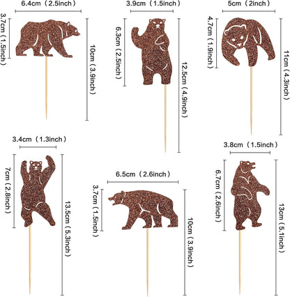 36Pcs Blue Baby Bear Cupcake Toppers Balloon Teddy Bears Cupcake Picks for Blue Baby Shower Gender Reveal Boys Bearly Birthday Cupcake Decorations We Can Bearly Wait Party Decorations Supplies