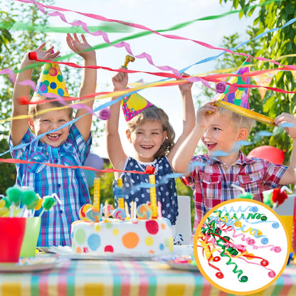 Lawei 30 Pieces No Mess Streamers, Colorful Hand Throw Confetti Poppers, Romantic White Streamer Popper Paper Crackers for Birthday, Wedding, Graduation, Opening Celebrations, Party Favors