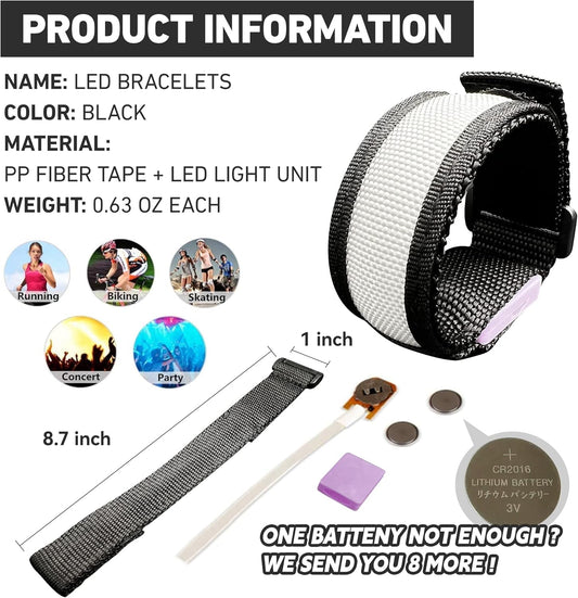 KIRALUMI 8 PCS LED Glow Bracelets, Light Up Bracelets for Kids Adults - Christmas Glow in The Dark Party Bracelets Favors Supplies for Concerts, Festivals, Game Prizes, Sports, Rave Accessories.