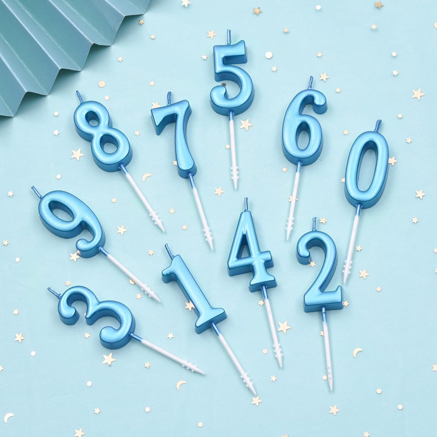 PHD CAKE 10-Pieces Pink Numeral Birthday Candles, Cake Numeral Candles Number 0-9 Glitter Cake Topper Decoration for Birthday,Wedding Anniversary,Party Celebration