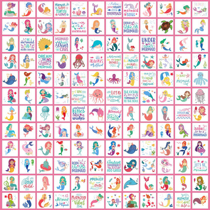 Partywind 408 PCS Kids Tattoos for Party Supplies, Individually Wrapped Sheet Temporary Tattoos Stickers for Kids Goodie Bag Stuffers, Fun Birthday Party Favors - Mixed