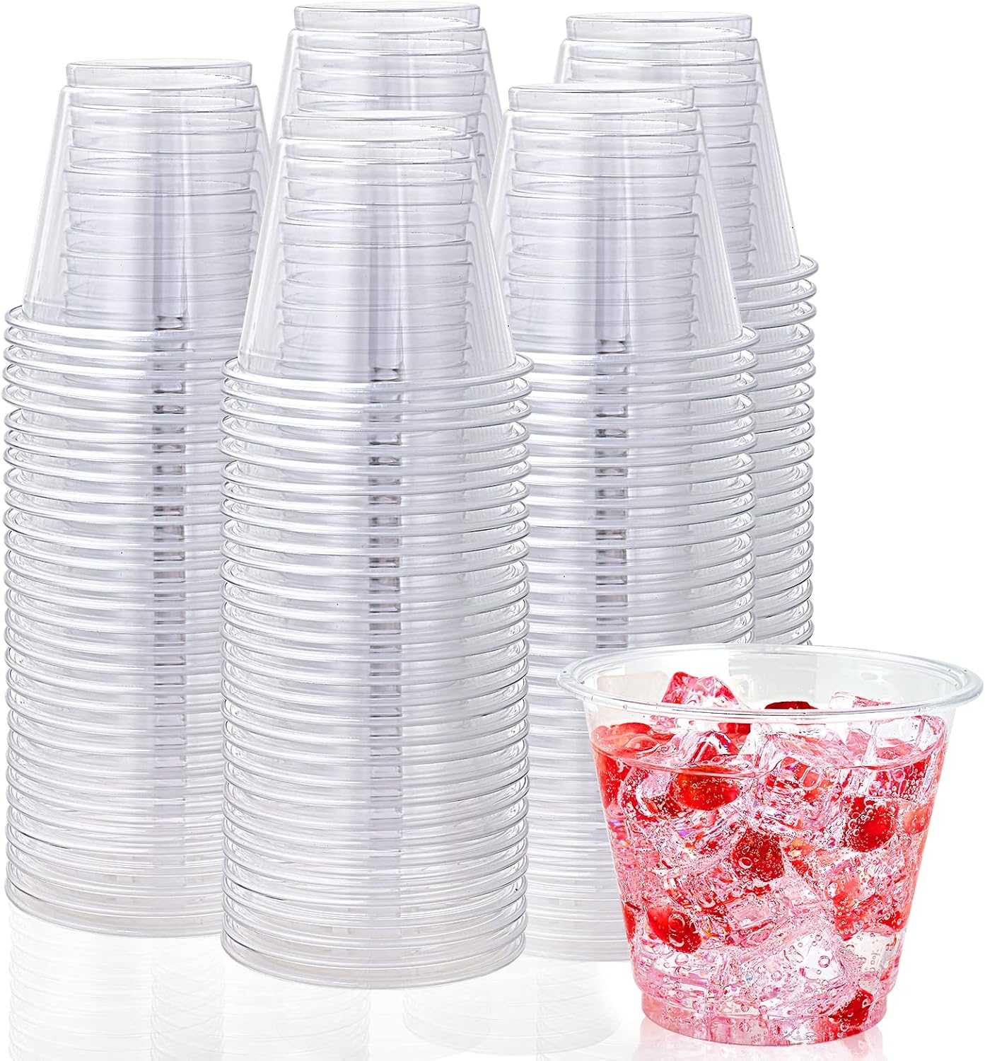 Lilymicky 200 Pack 10 oz Clear Plastic Cups, PET Disposable Drinking Cups Perfect for Birthday Parties, Ceremonies, Events