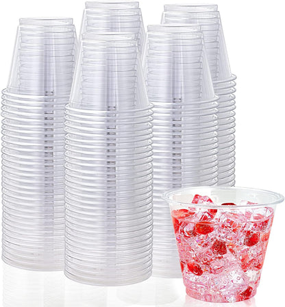 Lilymicky 200 Pack 10 oz Clear Plastic Cups, PET Disposable Drinking Cups Perfect for Birthday Parties, Ceremonies, Events