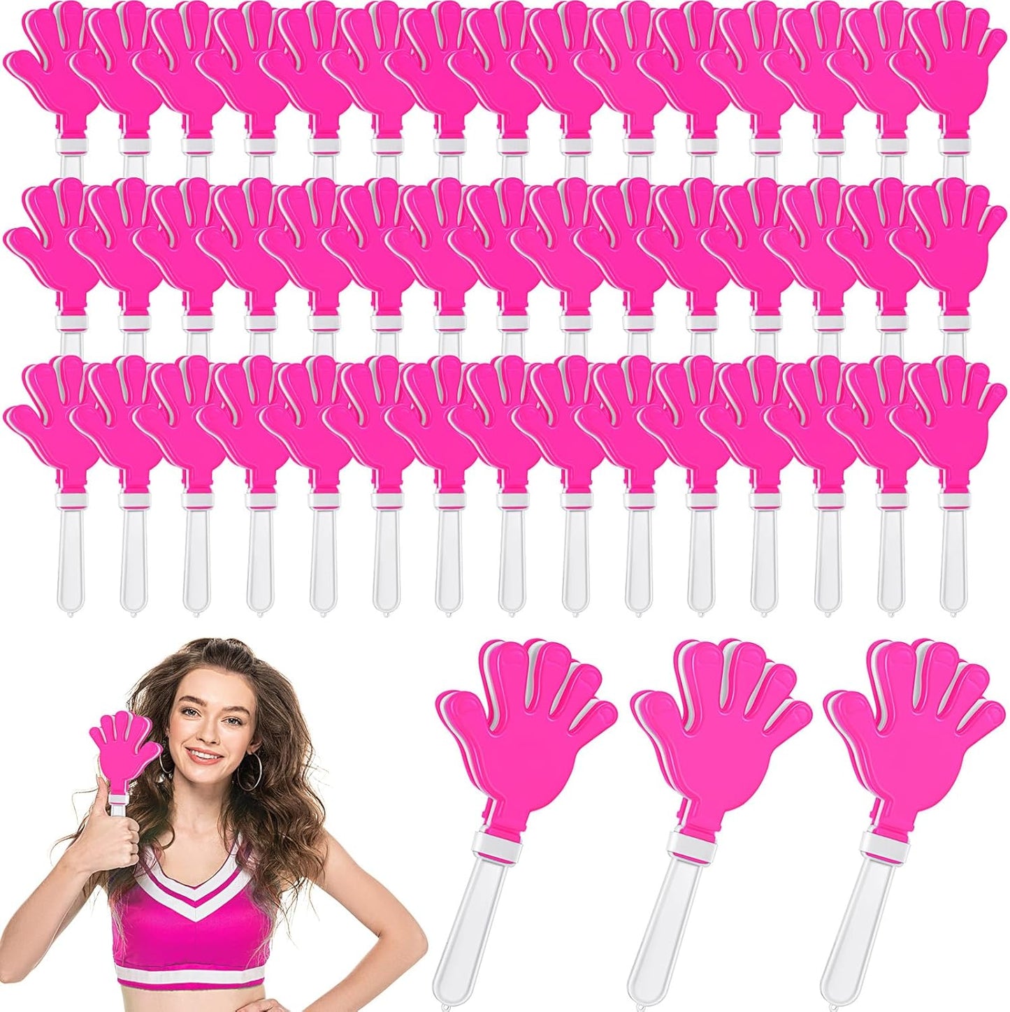 Junkin 48 Pcs Hand Clappers Bulk 7. 5 x 3. 5 Inches Noise Makers Party Favors Clapping Noise Maker Clacker for Birthdays Game Prizes Rewards Football Sporting Events Cheers Supplies (Black,White)
