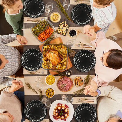 75PCS Paper Plates and Napkins Set - White and Gold Dot Disposable Party Dinnerware Includes Paper Plates, Napkins, Forks Decorations for 2026 New Year, Birthday, Wedding and Holiday, Serves 25