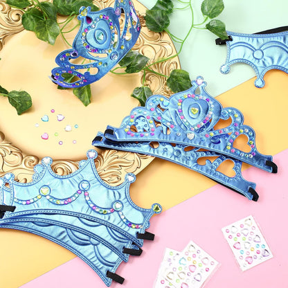 Yaomiao 44 Pcs Birthday Foam Crowns for Kids Princess Tiaras King Hat Bulk Diamond Sticker Kits for Crown Party Supplies