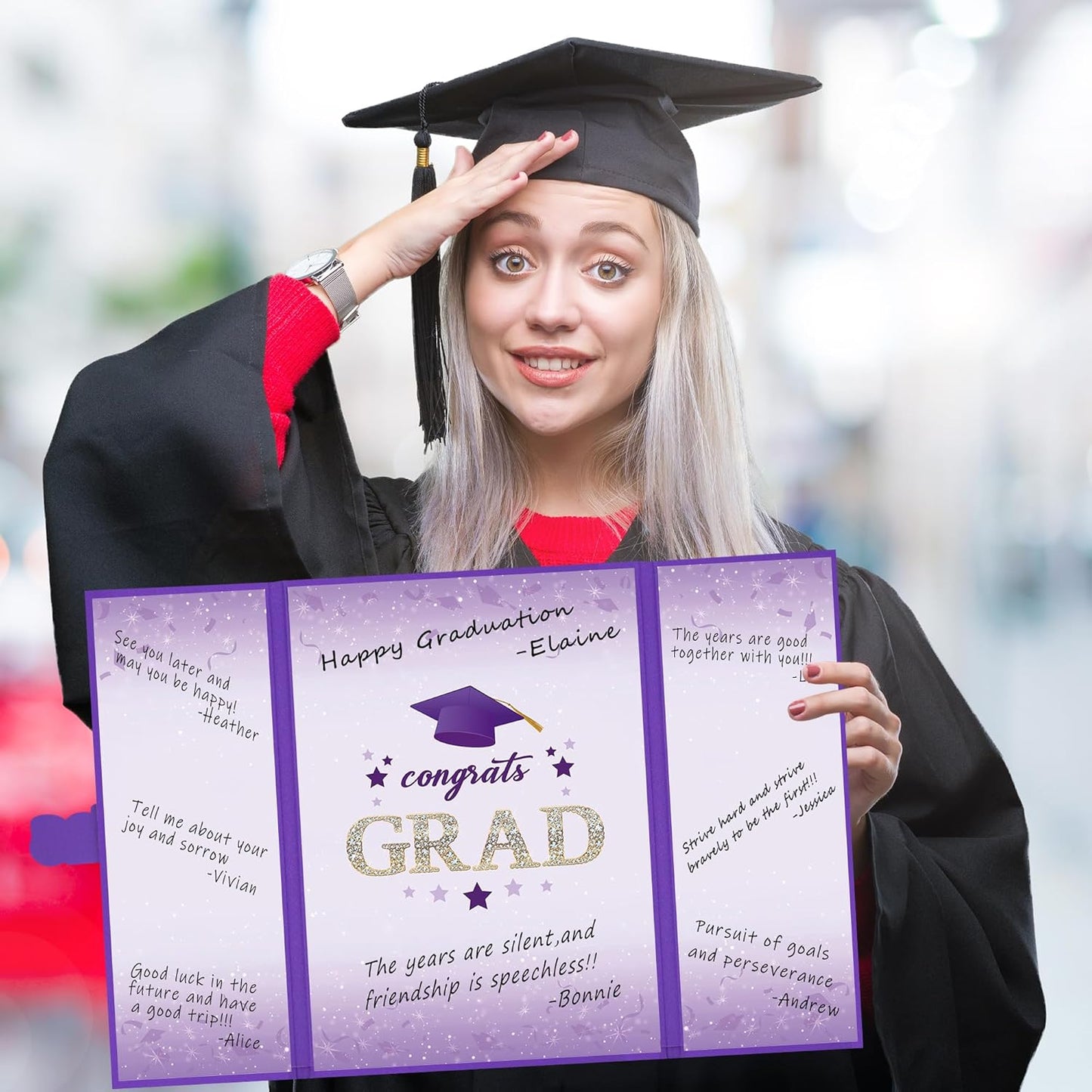 Vlipoeasn 2026 Graduation Guest Book Alternative, Black Gold Class of 2026 Graduation Party Decorations, Graduation Signature Book for 2026 College High School, Unique Graduation Gifts for Friends