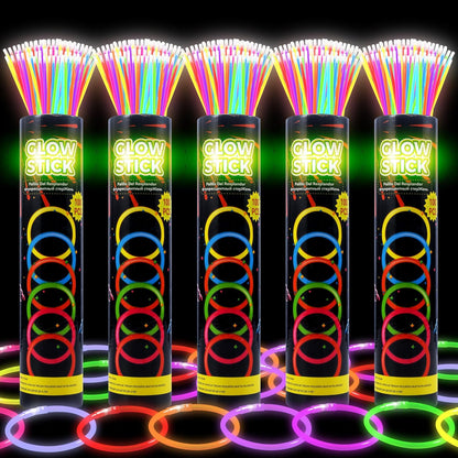 500 Ultra Bright Glow sticks,8" Glow Sticks Bulk,Glow Sticks For Kids Bulk Party Pack,Glow in The Dark Party Supplies,Glowsticks Party Favors with Bracelets and Necklaces