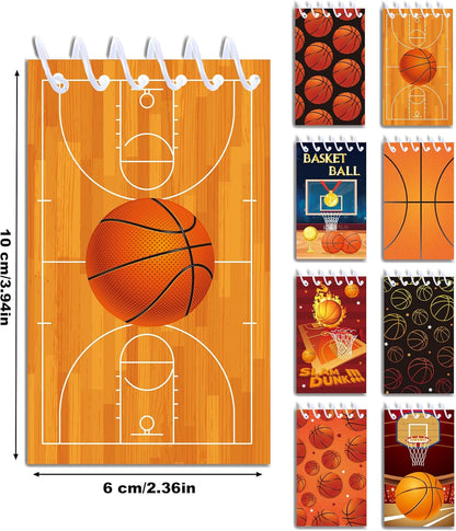 24 Pcs Sports Mini Notepads Basketball Baseball Football Soccer Party Favors Goodie Bag Stuffers Notepads Spiral Mini Notebooks for Teens Teacher Classroom Reward