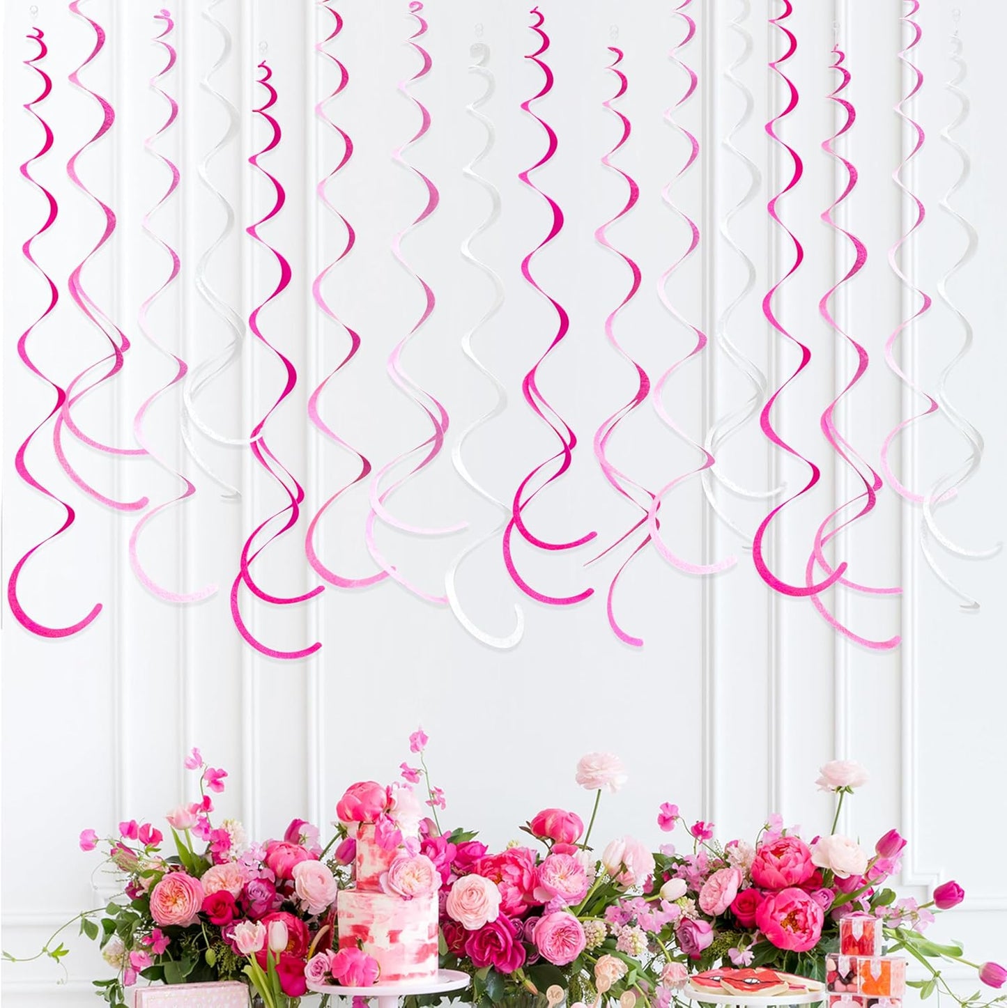 36 Pcs Blue Hanging Swirl Decorations Ombre Royal Blue White Felt Swirl Streamer Spiral Ceiling Garland for Birthday Wedding Baby Shower Graduation Under The Sea Nautical Ahoy Achor Party Supplies