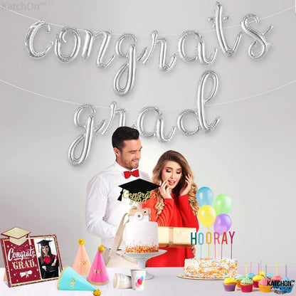 Graduation decorations 2026 | Rose Gold Congratulations Balloons - 16 Inch | Script Congrats Grad Balloons for Graduation Decorations Class of 2026 | Grad party decor, KatchOn