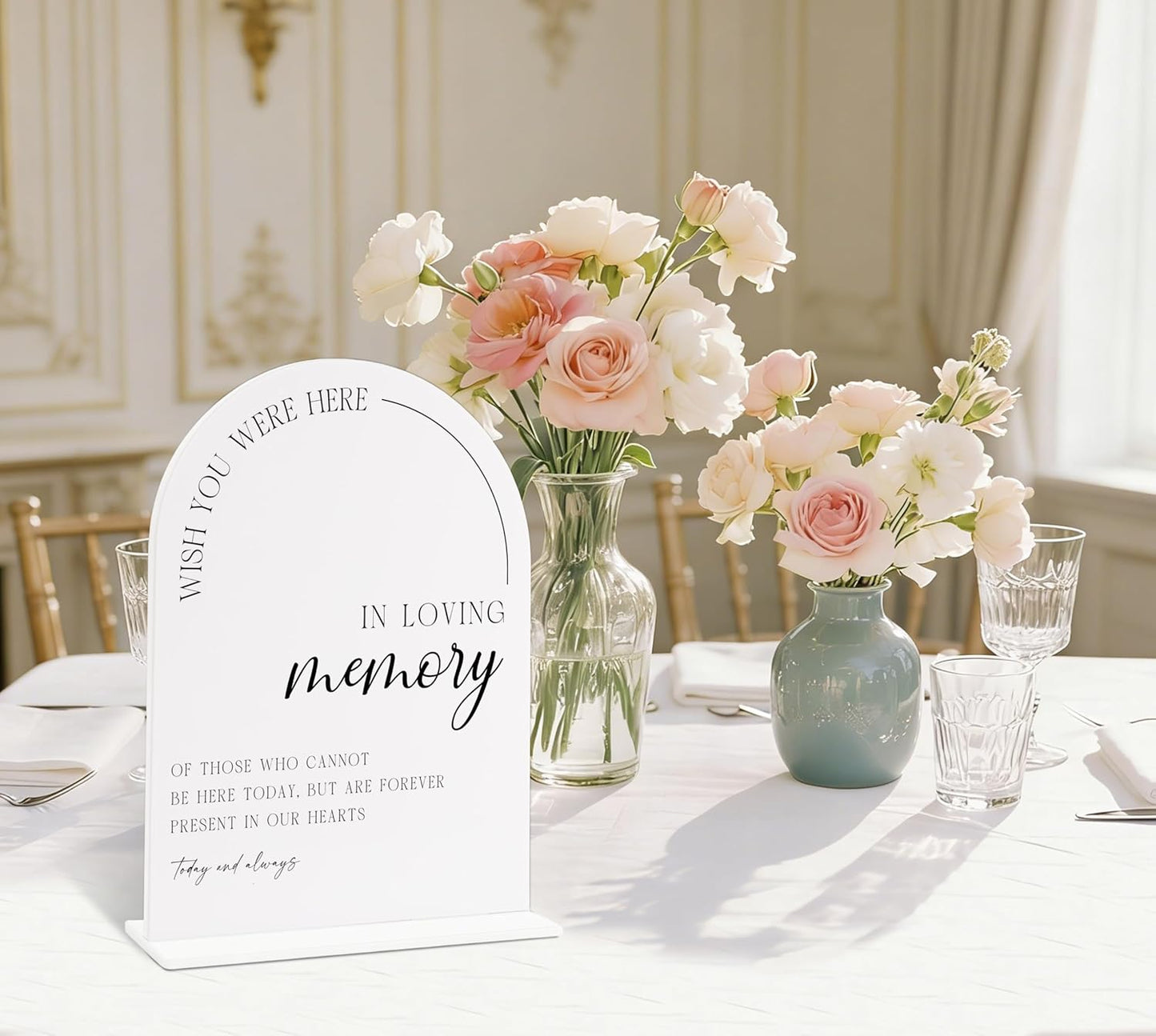 Sign Our Bible Wedding Sign, White Acrylic Wedding Guest Book Sign, Bridal Shower Decor, Elegant Arch Acrylic Table Top Signs for Reception Marriage Engagement Party Decorations