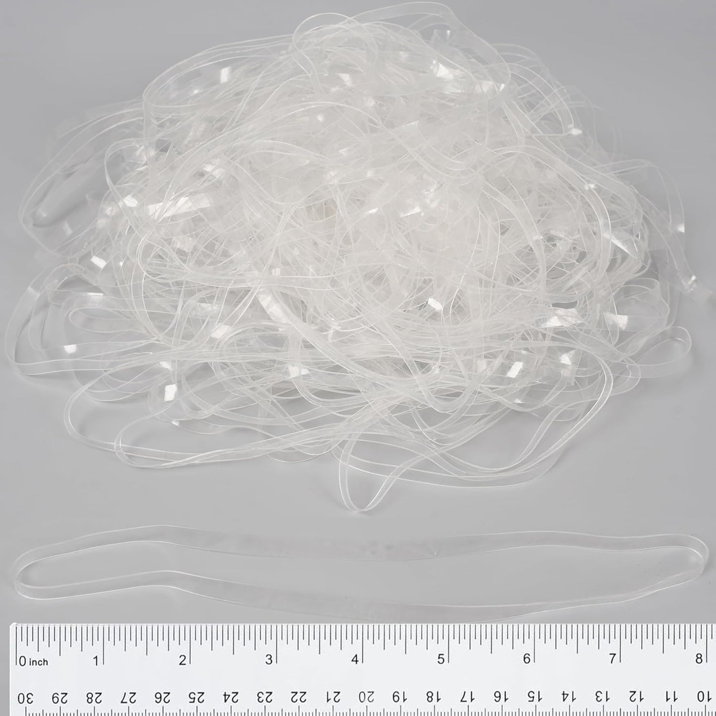 Rubber Bands Large 8inx0.2in Clear Rubber Band 50Pcs for Balloon Arch Elastic Tying Bands Rubber Bands for Office Crafts Transparent TPU Rubberband Clear Elastic for Home Office Crafts