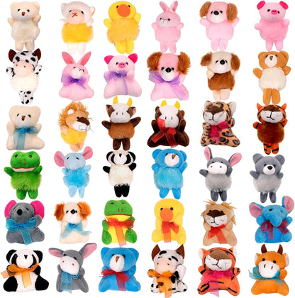 JoyRapt 24 Pack Small Stuffed Animals Bulk Gifts for Kids (2.3/2"-2.5/3.5" Each), Birthday Party Favors Toys for Classroom Prizes, Goodie Bag Pinata Fillers, Carnival Treasure Box Toys (24PCS)