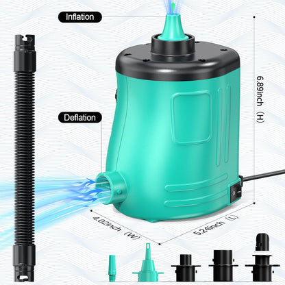 MAACOULD Electric Air Pump for Inflatables: Air Mattress Pump for Balloons Pool Floats Boat for Quick-Fill Inflator/Deflator - 400W 110V AC Inflatable for Gender Reveal Celebration Party Outdoor Home