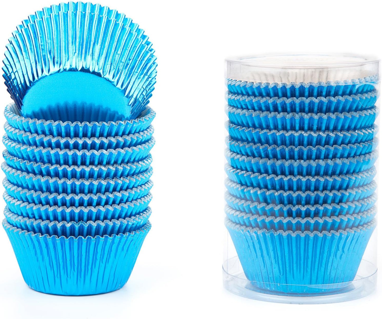 Gifbera White Metallic Foil Cupcake Liners Standard Size Baking Cups, 200-Count