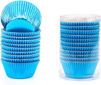 Gifbera White Metallic Foil Cupcake Liners Standard Size Baking Cups, 200-Count