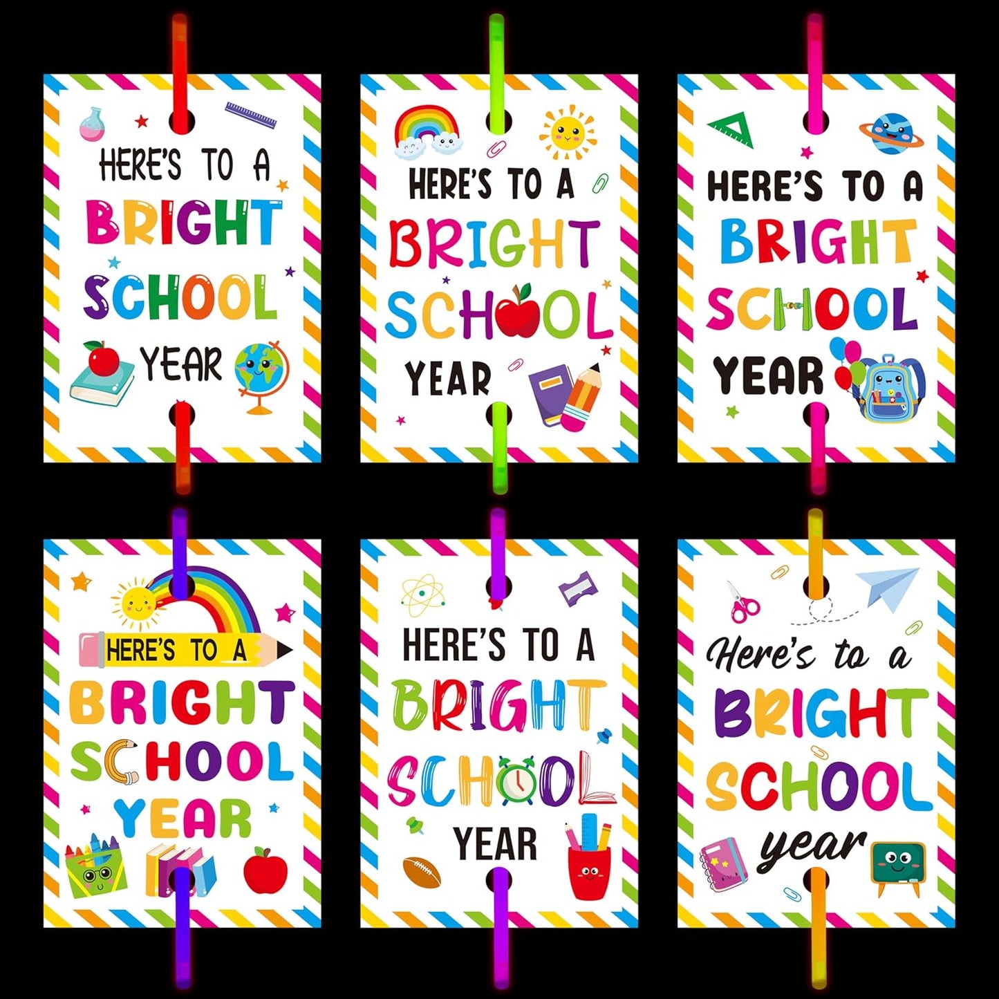 Haooryx Religious Glow Stick Bracelets Bulk - 36 Pack Lamp Bible Verse Glow Stick Bracelet with Gift Card Light up Toy for Kids VBS Sunday School Prizes Church Event Student Reward Birthday Party Gift