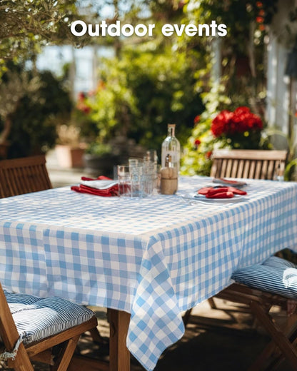 Pureegg Plastic Table Cloth 10 Pack, 54 x 108 Inch Disposable Table Cloths for Party, Picnic and Wedding, Rectangle, White - Colors B