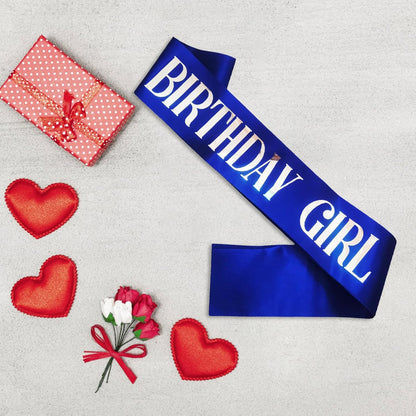 Birthday Girl Sash, Pink Foil White Birthday Sash for Girl Sweet 16th 18th 20th 21st 30th Fun Birthday Party Gifts Favors Decorations