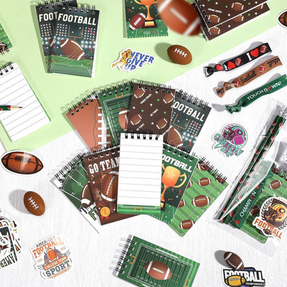 Maxdot 24 Pcs Football Mini Notepads Sports Party Favors for Gifts Spiral Mini Journal Notebooks Goodie Bag Stuffers for Teacher Reward Birthday Party Supplies