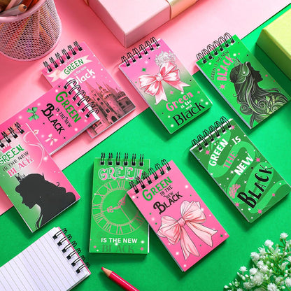 24 Pack Witch and Princess Theme Mini Spiral Notebooks 3 x 5 Inch, 50 Pages Each, Pink and Green Spiral Notepad Goodie Bag Stuffers Princess for Witch Theme Birthday Party Favors Supplies