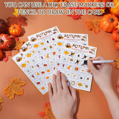 Hoolerry 30 Pcs Nature Scavenger Hunt for Kids Road Trip Game Car Spring Summer Easter Scavenger Hunt Cards Travel Activities Camping Games Outdoor Indoor Seek Activity for Kids Adults(Nature)
