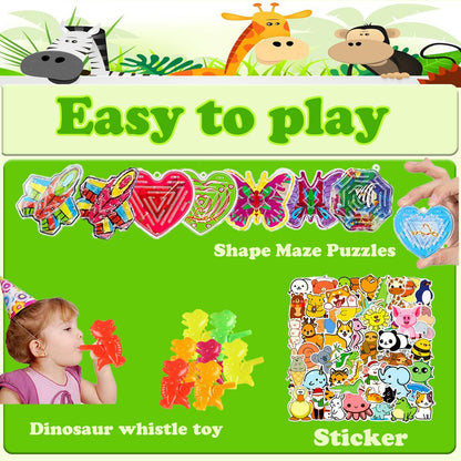 114Pcs Party Favors for Kids 4-8-12, Treasure Box Toys for Classroom, Treasure Chest Prizes in Bulk for School Classroom Rewards, Carnival Prizes, Pinata Fillers Goodie Bag Stuffers for Kids Party