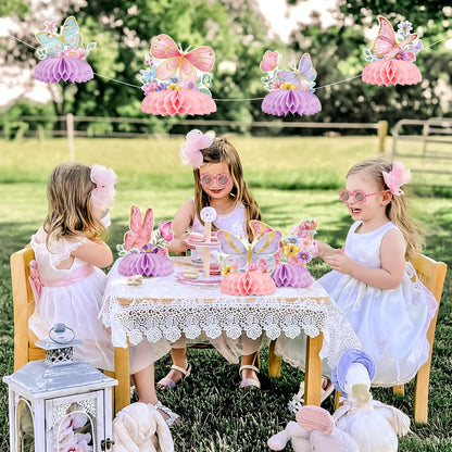 SUNBEAUTY 4PCS Honey Bee Honeycomb Centerpieces Decorations Yellow Bee Honeycomb Table Centerpieces with Sunflower Stickers for Baby Shower Birthday Gender Reveal Birthday Decoration