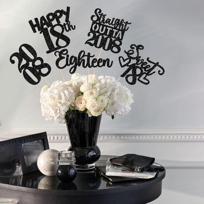 15 PCS 50th Birthday Centerpiece Sticks Fifty Happy 50th Straight Outta 1976 Table Flower Centerpieces Sticks Cheers to 50 Floral Decorations for 50th Birthday Party Centerpieces Supplies Black