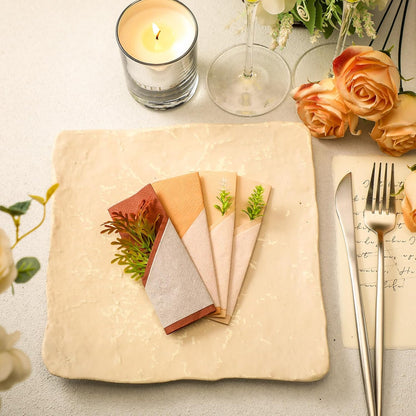 Layhit 100 Pcs Cocktail Napkins Disposable Beverage Napkins Square Paper Dessert Tissue for Wedding Birthday Celebration Party Supplies(Brown Series,5 x 5 Inch)