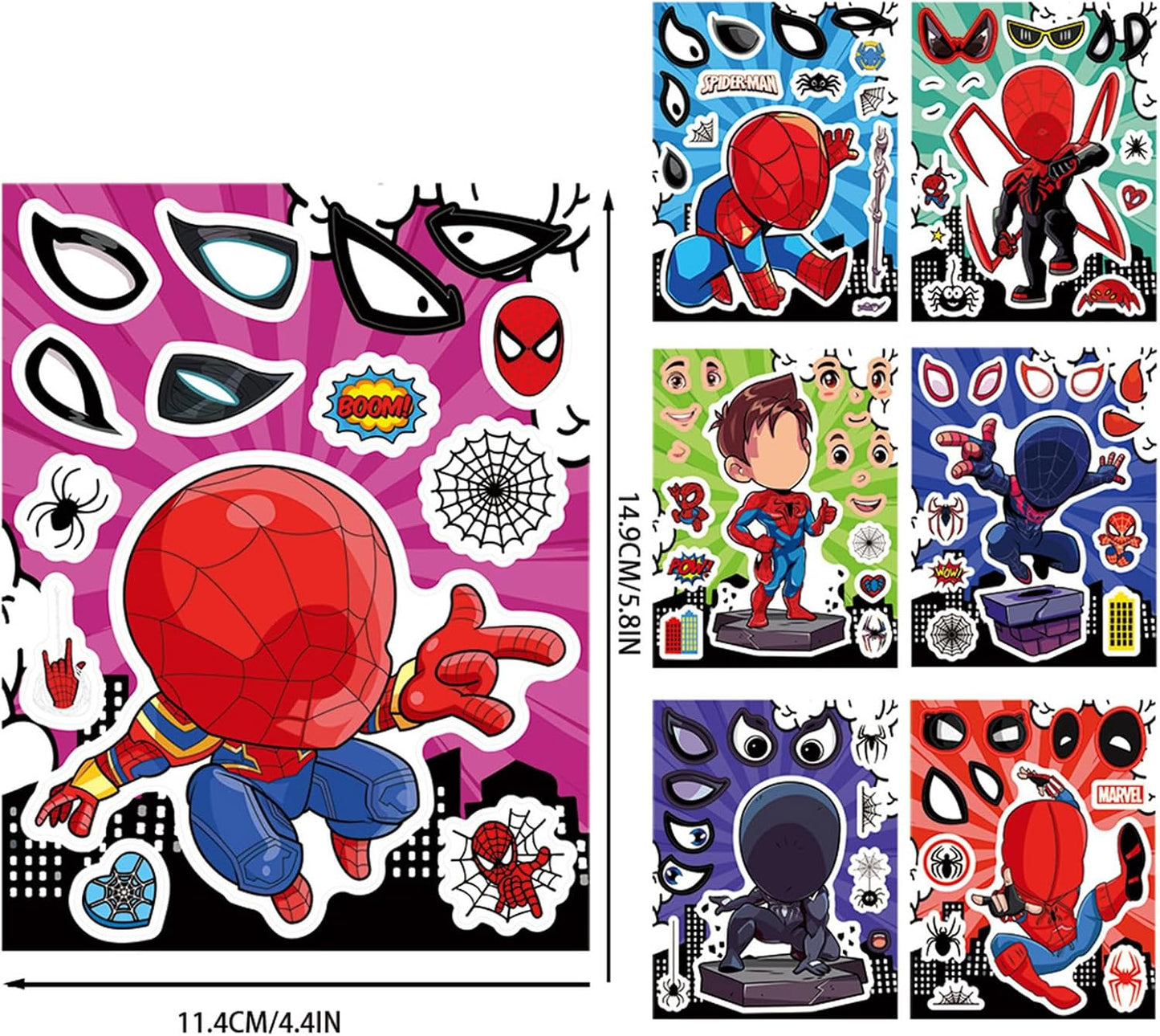 24 Sheets Cool Monster Sticker Cute Cartoon Charaters Make Your Own Sticker, Make a Face Stickers Party Favors Activities Gifts (c)