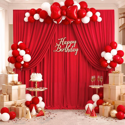 10ftx10ft Black Backdrop Curtains for Weddings Parties, Wrinkle Free 2 Panels Silky Polyester Photo Backdrop Drapes Back Drop Cloth Drapery for Birthday Mother'sDay Photography Background