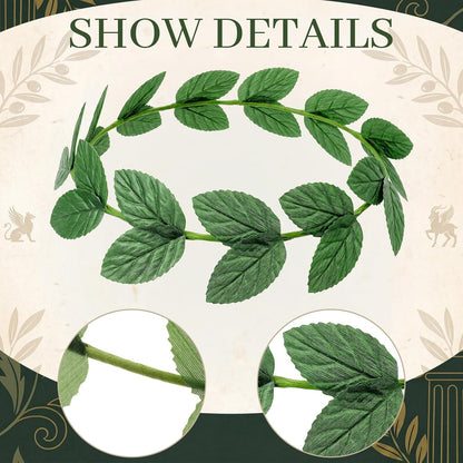 meekoo 6 Pieces Laurel Wreath Headband Greek Roman Leaf Crown Headpiece for Women Men Toga Costume Wedding Headwear (Gold)