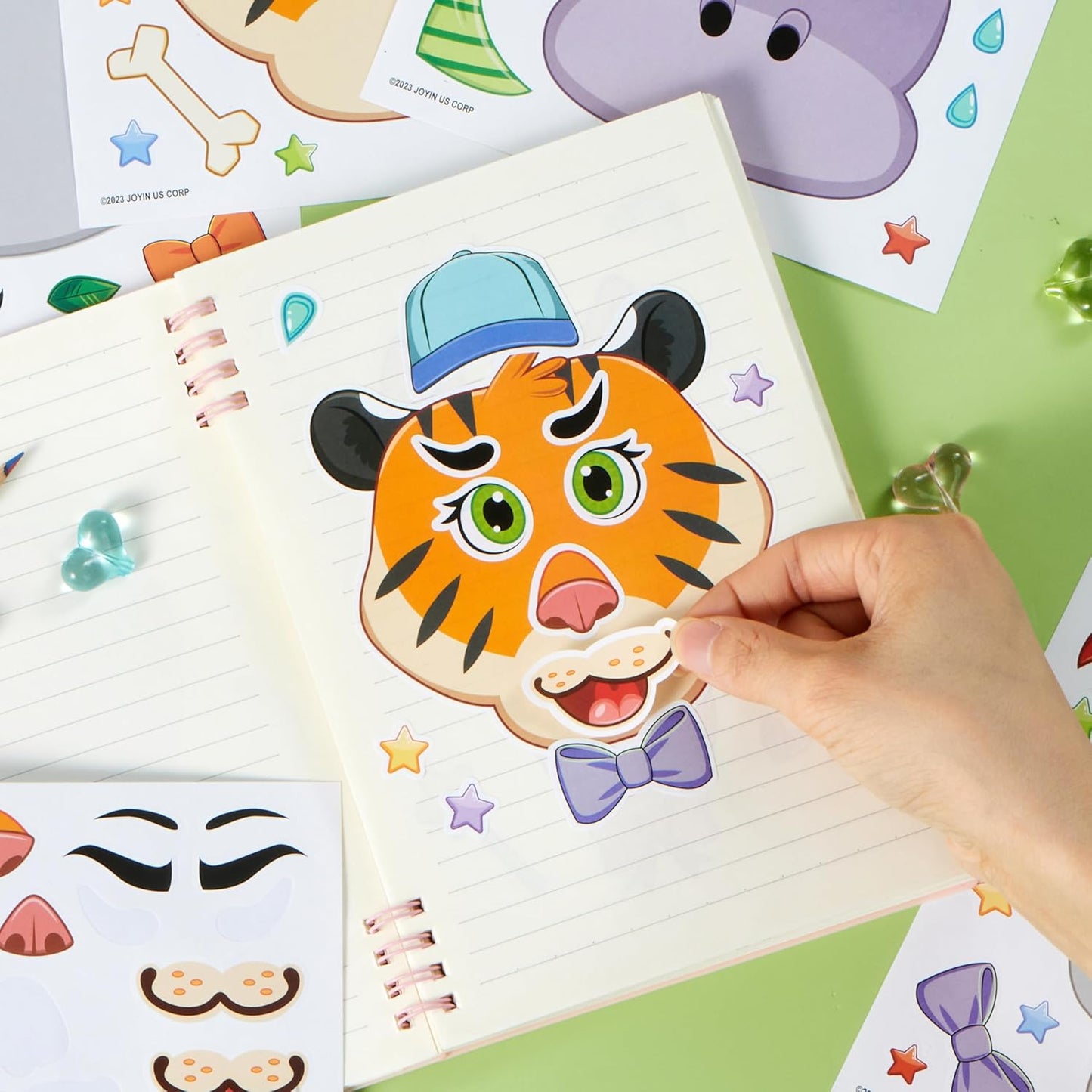 JOYIN 36 Sheets 9"x6" Make a face Stickers for Kids, Make Your Own Animal Stickers with Unicorn, Dinosaur, Sea and Safari Animals, Crafts Birthday Party Favors, Goodie Bags Classroom Activities
