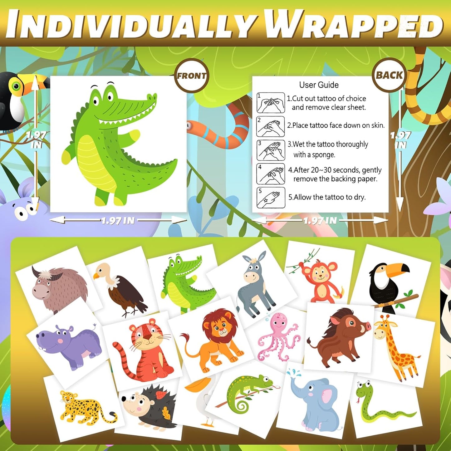 winthrop 240 Pcs Bulk Summer Temporary Tattoos for Kids, Individually Wrapped Safety Waterproof Tattoos, Best Choice for Hawaiian Luau Party Pool Beach Party Favors Classroom Matching Game, 60 Designs