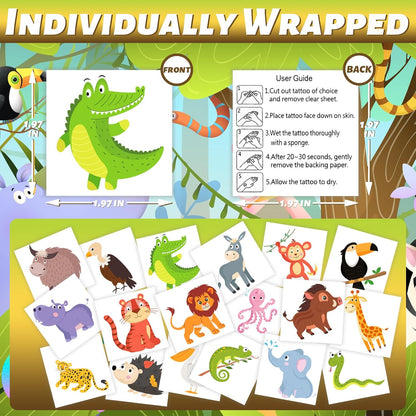 winthrop 240 Pcs Bulk Summer Temporary Tattoos for Kids, Individually Wrapped Safety Waterproof Tattoos, Best Choice for Hawaiian Luau Party Pool Beach Party Favors Classroom Matching Game, 60 Designs