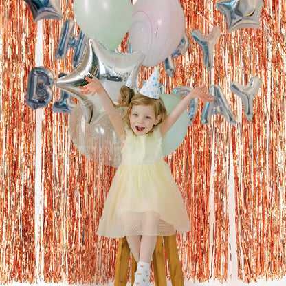 2 Pack Foil Curtain Backdrop Curtains Silver Tinsel Door Streamers Birthday Party Decorations Photo Booth Props for Disco Party Graduation Wedding Baby Shower Bachelorette Christmas Gender Reveal