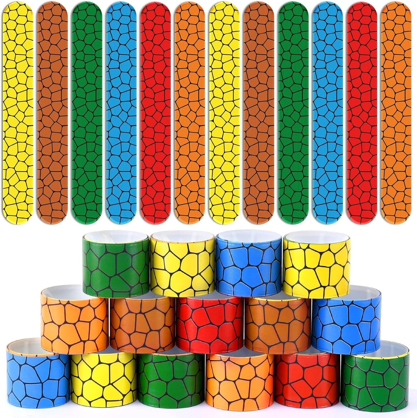 Cartoon Animation Slap Wristband, 24 Pack - Birthday Party Supplies, Cartoon Theme Bracelets Goodie Bag Fillers for Birthday & Theme Parties