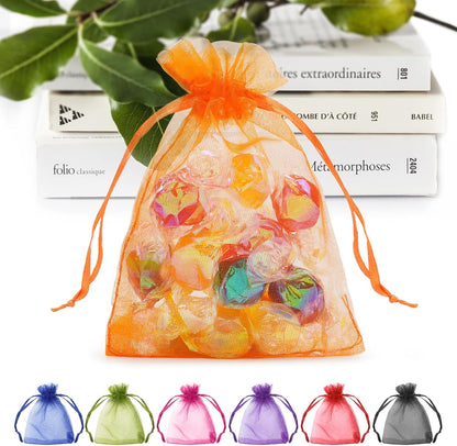ANZNKU 50PCS White Organza Bags 3x4, Small Gift Bags Bulk for Sachet Jewelry Candy Treat, Mini Mesh Bag Drawstring for Wedding Bridal & Baby Shower, Party Favor Bag for Easter Mothers Day Birthday