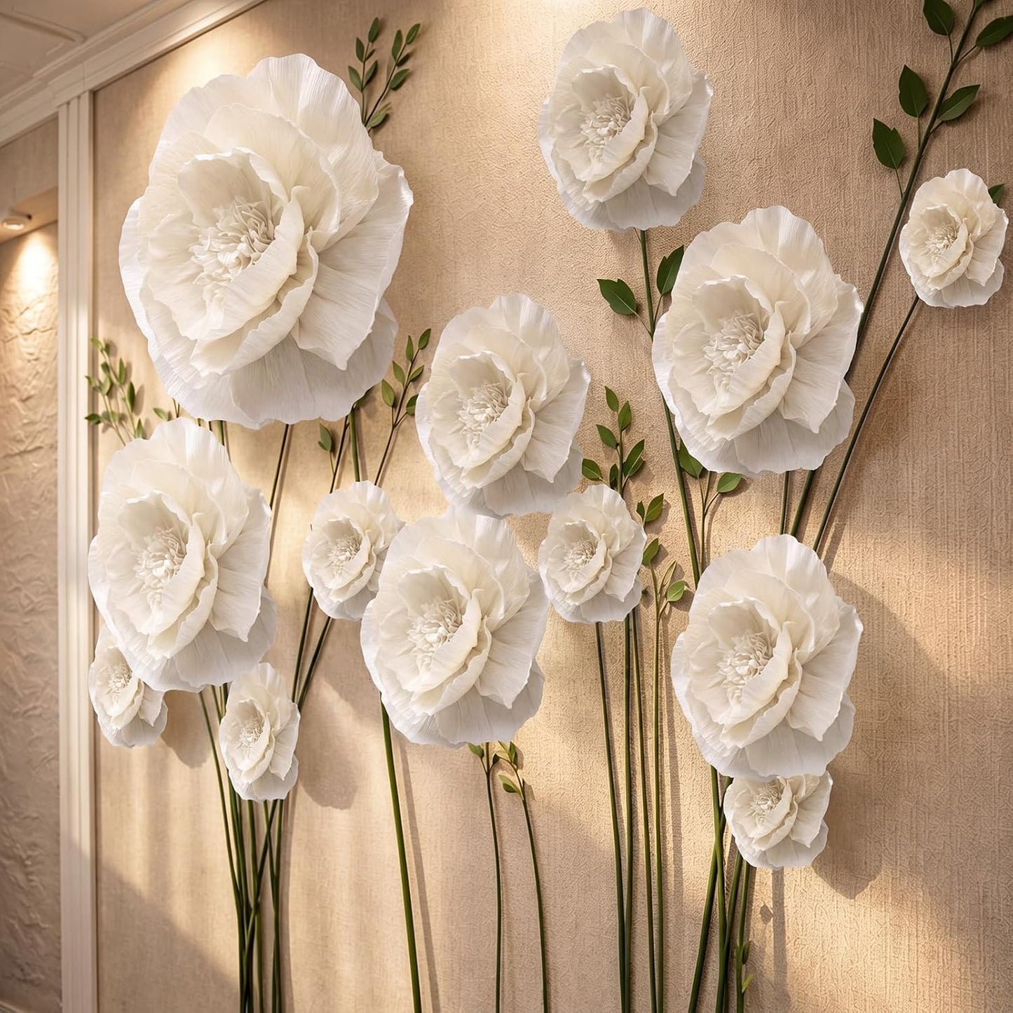 Giegxin 20 Pcs 31.5'', 23.6'', 11.8'', 9.8'' Pink Giant Paper Flower Boho Large Tissue Flower for Wall Pink Pom Pom Floral Decoration for Wall Wedding Bridal Shower Classroom Tea Party Birthday Decor