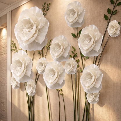 Giegxin 20 Pcs 31.5'', 23.6'', 11.8'', 9.8'' Pink Giant Paper Flower Boho Large Tissue Flower for Wall Pink Pom Pom Floral Decoration for Wall Wedding Bridal Shower Classroom Tea Party Birthday Decor