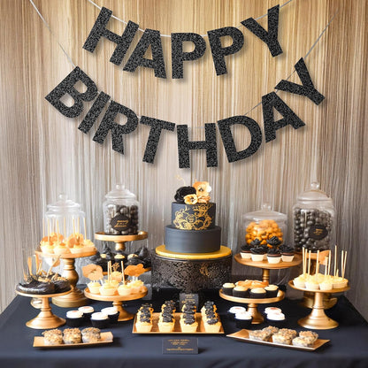 Happy Birthday Banner - 9ft Pre-Strung Happy Birthday Sign for Women, Men, Girls, Boys - No DIY Birthday Decorations & Party Supplies(Macaron)
